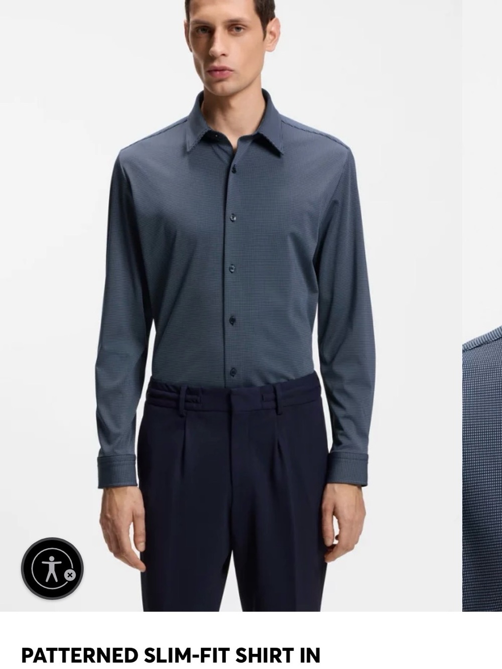Hugo Boss Men's Navy Lightweight Shirt Collared, button down